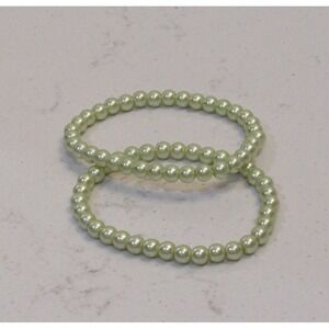 2 Beaded Stretch Bracelet Retro Quiet Luxury Twins Dressy Wedding Coquette